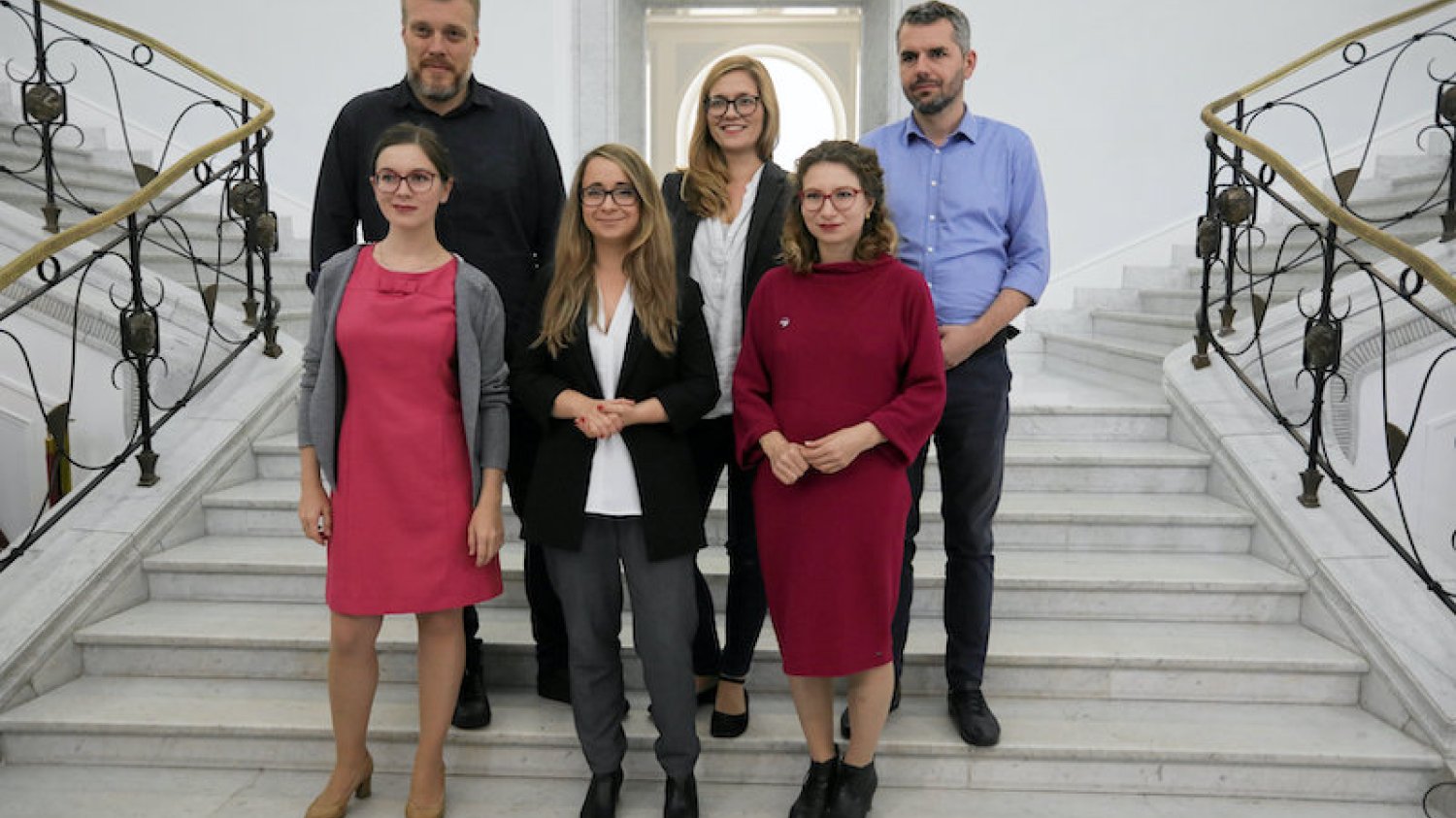 Posłanki i posłowie Partii Razem: (od lewej) Paulina Matysiak, Marcelina Zawisza, Daria Gosek–Popiołek, Adrian Zandberg, Magdalena Biejat, Maciej Konieczny.