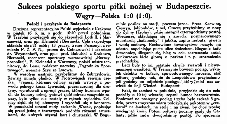 "Sukces polskiego sportu piłki nożnej" - brzmiał tytuł artykułu w "Przeglądzie Sportowym".