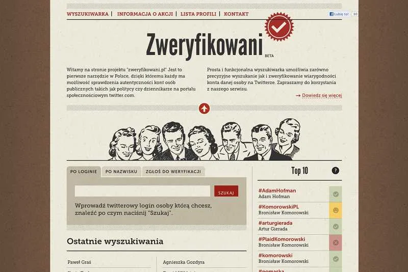 Na Zweryfikowani.pl można sprawdzić, czy konta polityków na Twitterze są prawdziwe.