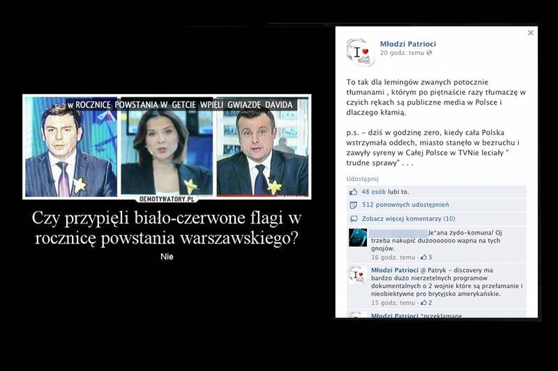 Czy dziennikarze mieli 1 sierpnia przypięte barwy narodowe?