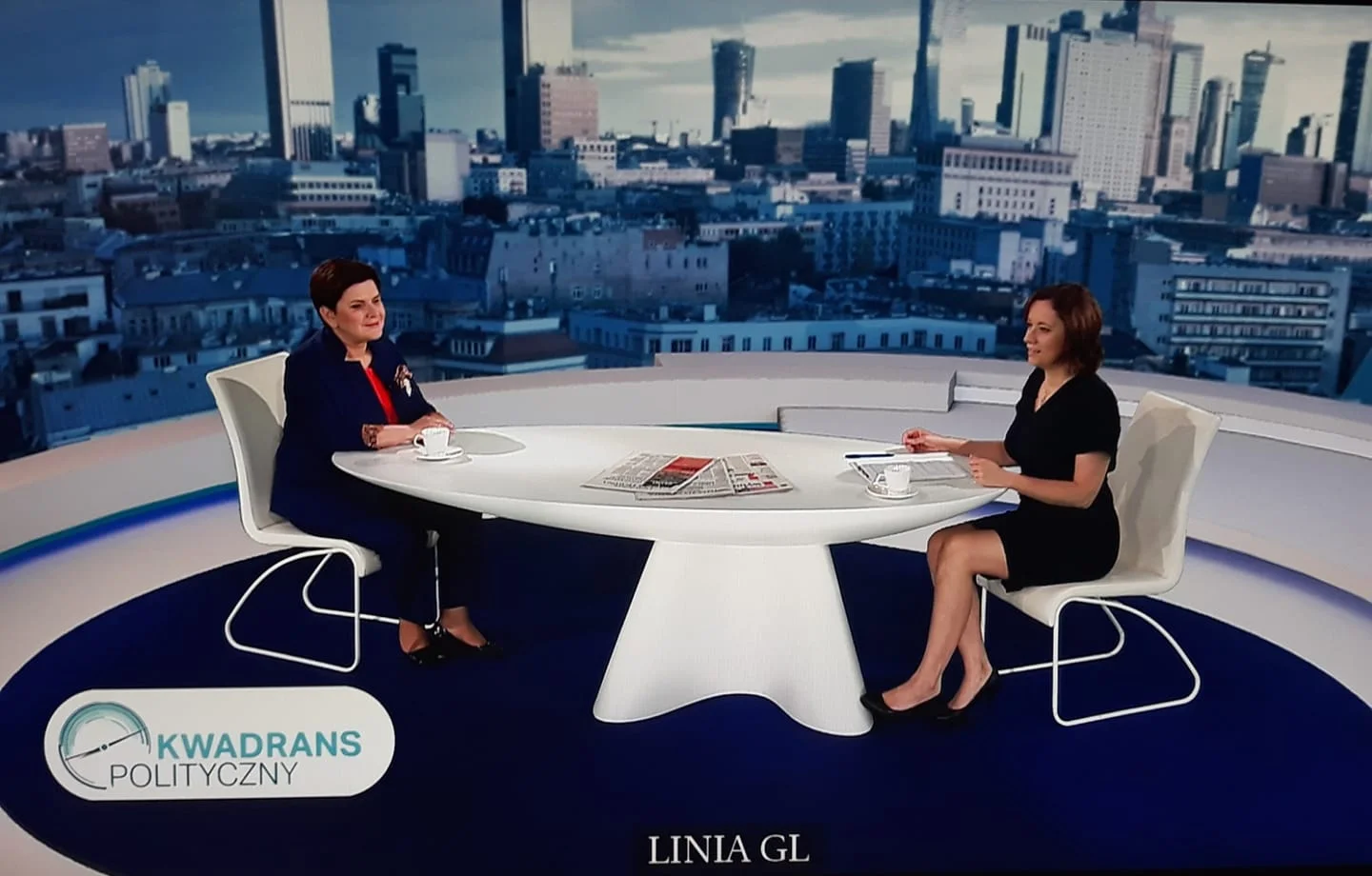 Beata Szydło w "Kwadransie Politycznym" TVP1.
