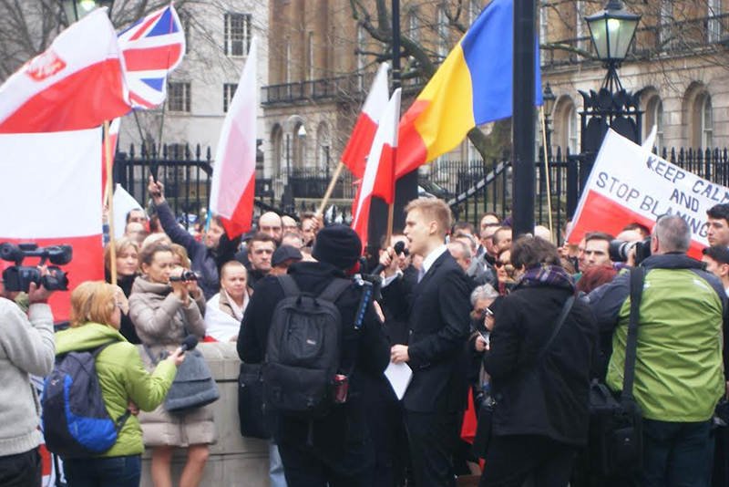 Polska manifestacja na Downing Street.