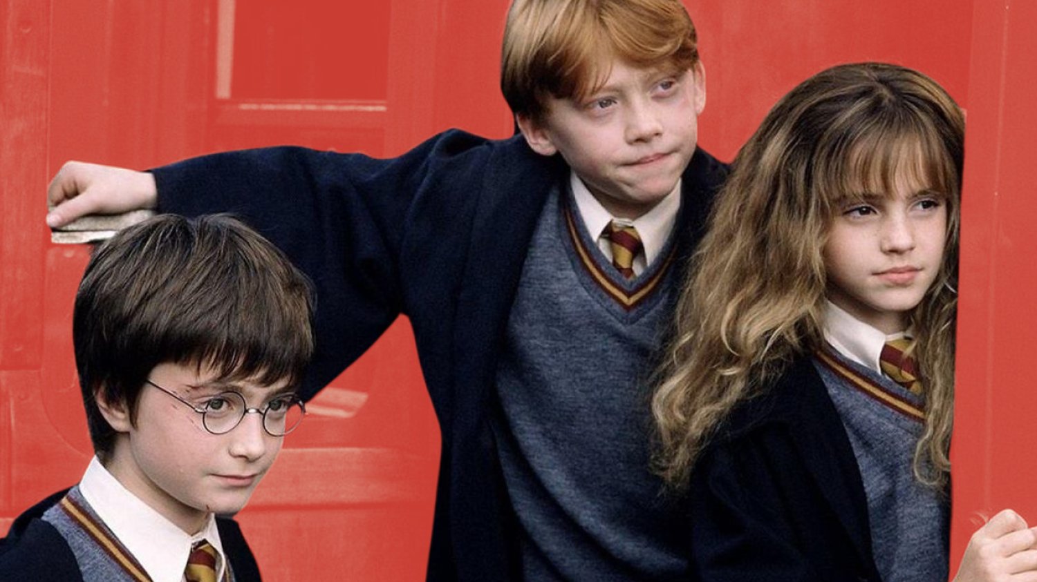 Daniel Radcliffe, Rupert Grint i Emma Watson jako Harry Potter, Ron Weasley i Hermiona Granger Daniel Radcliffe, Rupert Grint i Emma Watson jako Harry Potter, Ron Weasley i Hermiona Granger