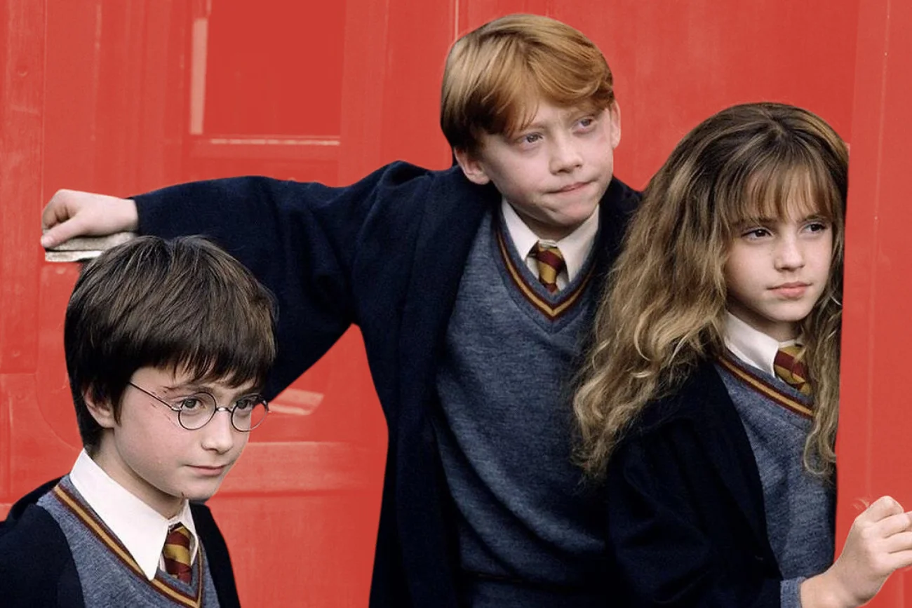 Daniel Radcliffe, Rupert Grint i Emma Watson jako Harry Potter, Ron Weasley i Hermiona Granger Daniel Radcliffe, Rupert Grint i Emma Watson jako Harry Potter, Ron Weasley i Hermiona Granger