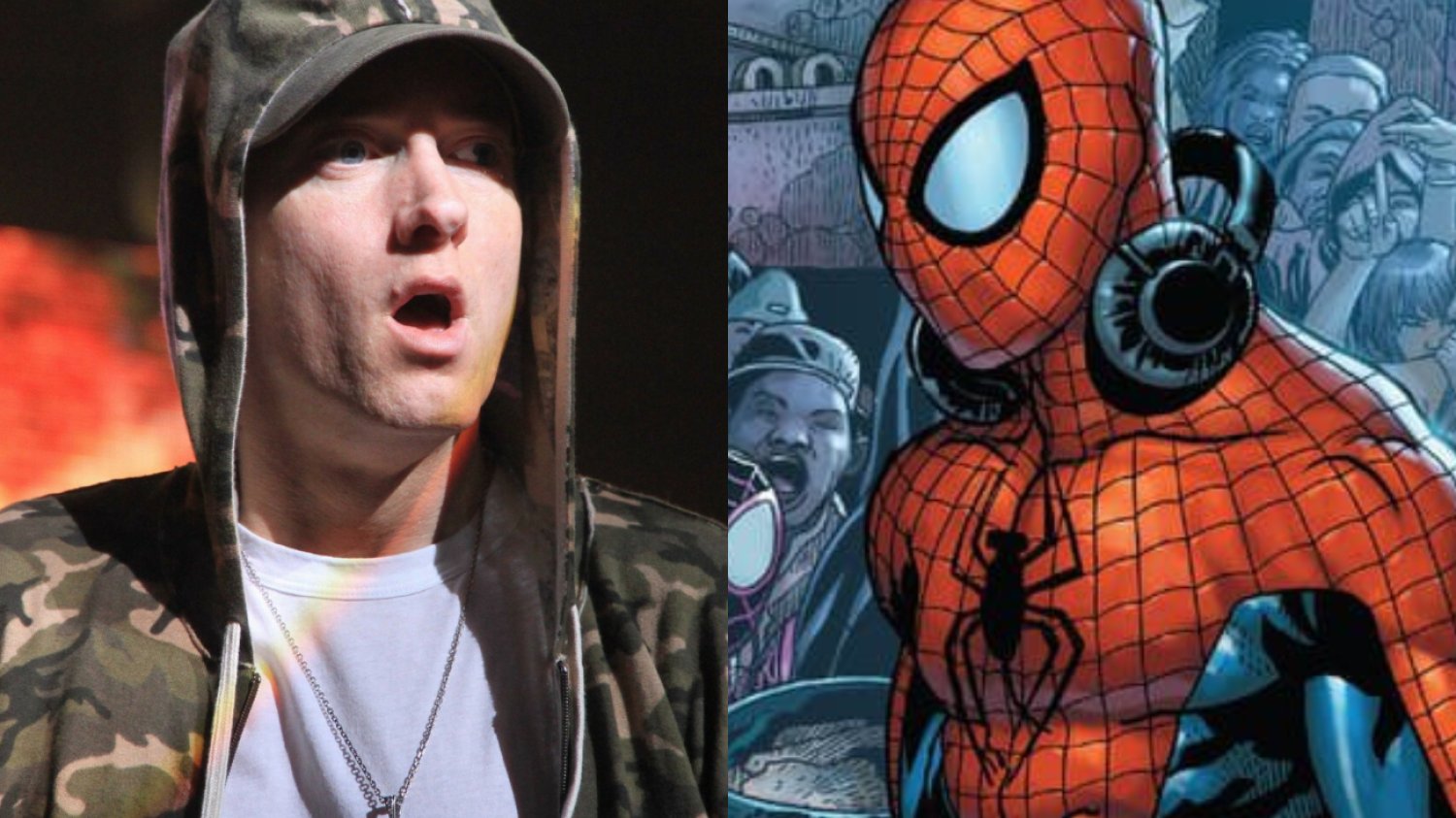 Eminem walczy w bitwie na rymy ze Spider-Manem na limitowanej okładce "The Amazing Spider-Man #1".