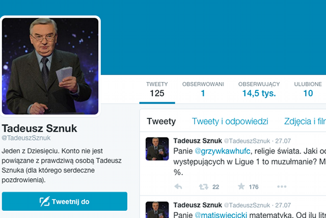 Fake'owe konta na Twitterze i Facebooku