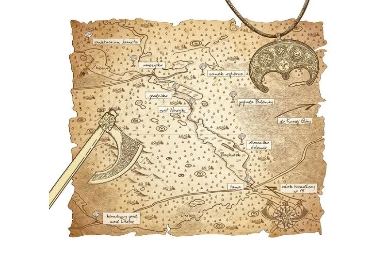 Mapa Królestwa, krainy, w której rozgrywa się akcja powieści "Chąśba"