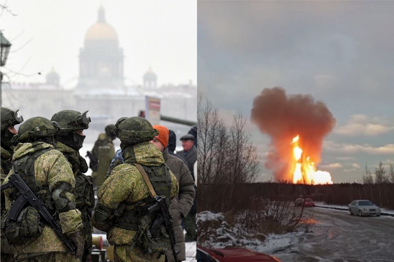 Potężna eksplozja w okolicach Petersburga. Słup ognia był widoczny z daleka.