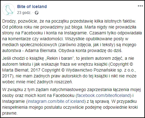 Mąż umywa ręce od działań żony
