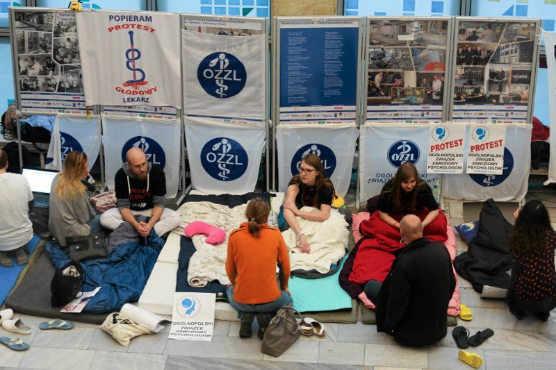 22.10.2017. Szpital Prokocim w Krakowie. Protest głodowy zawodów medycznych