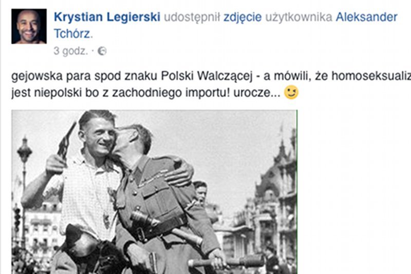 Krystian Legierski o gejach w służbie Polski Walczącej. Udostępnił wpis, ale czy sprawdził jego wiarygodność?