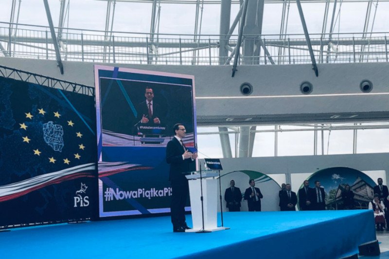 Premier Mateusz Morawiecki na konwencji PiS na Podkarpaciu.