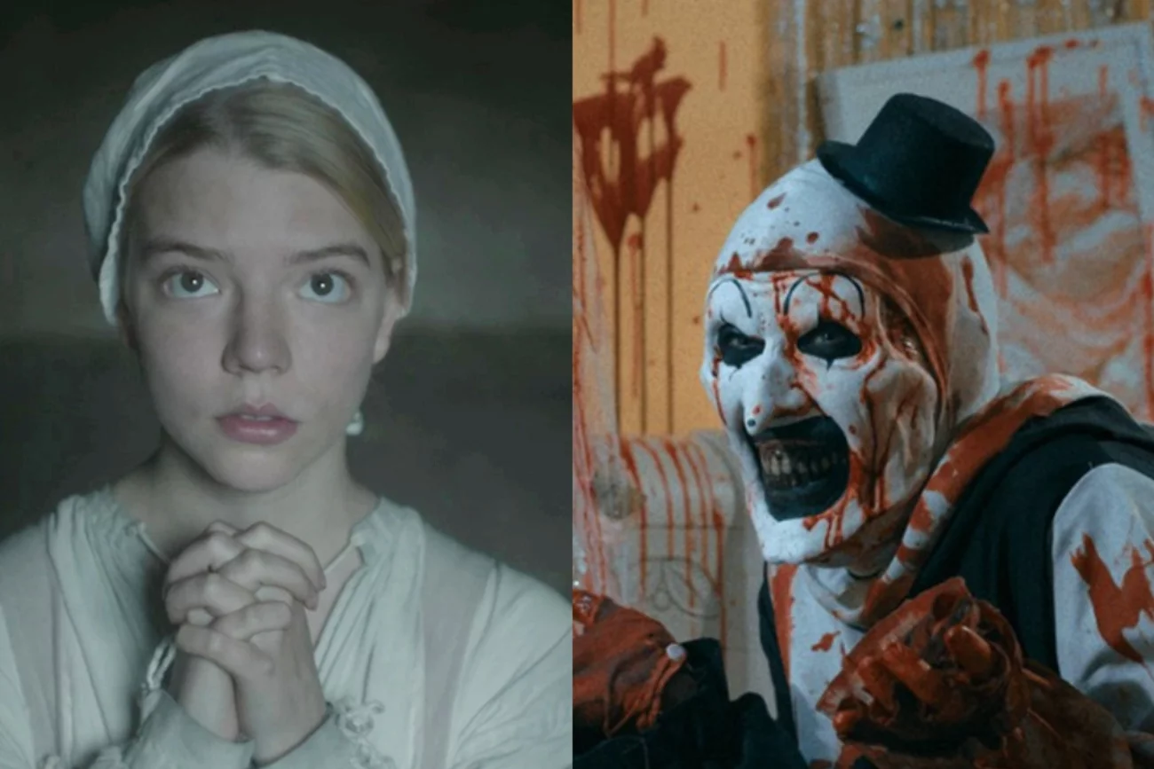 (Lewo) "Czarownica: Bajka ludowa z Nowej Anglii"; (prawo) "Terrifier 2".