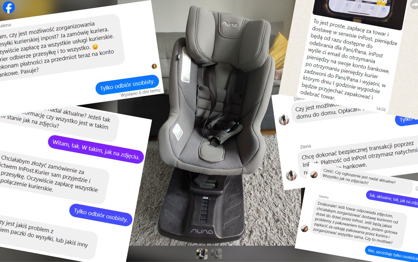 Zostałem zalany wiadomościami od kobiet ws. fotelika. Wszystkie z podejrzanymi profilami