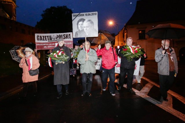 Miesięcznica smoleńska w maju 2017 roku w Krakowie.