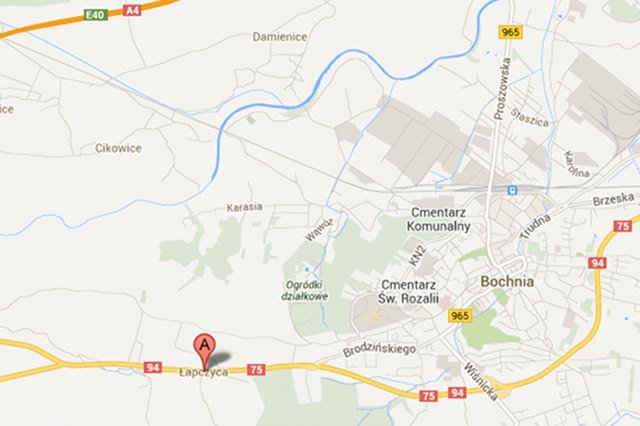 Wieś Łapczyca, na terenie której doszło do wypadku, znajduje się obok miasta Bochnia