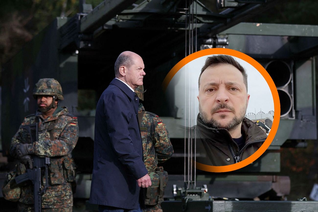 Kanclerz Niemiec Olaf Scholz i prezydent Ukrainy Wołodymyr Zełenski