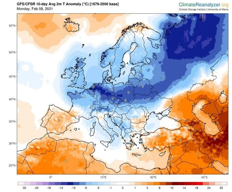 Temperatury spodziewane od 8 do 22 lutego 2021 roku w Polsce i Europie na podstawie amerykańskiego modelu GFS. Długoterminowa prognoza pogody na 14 dni. Co zapowiadają polscy synoptycy?