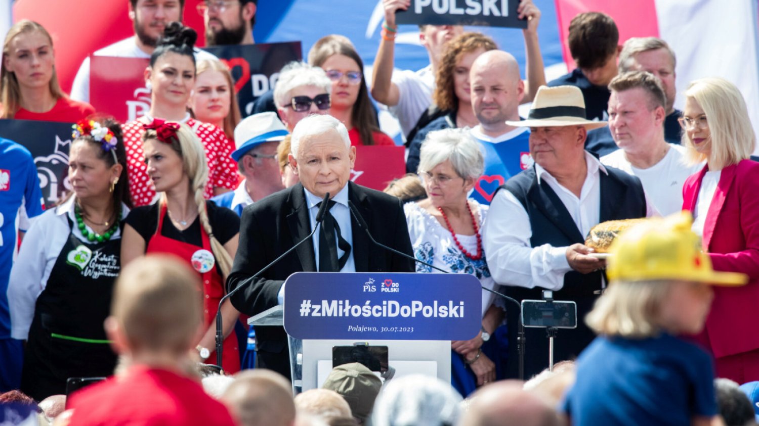 Jarosław Kaczyński na niedzielnym pikniku PiS w Połajewie