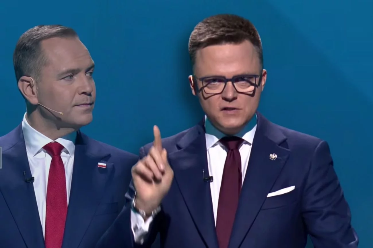 Hołownia ostro o aferze z Nawrockim na debacie: Proszę mnie teraz pozwać