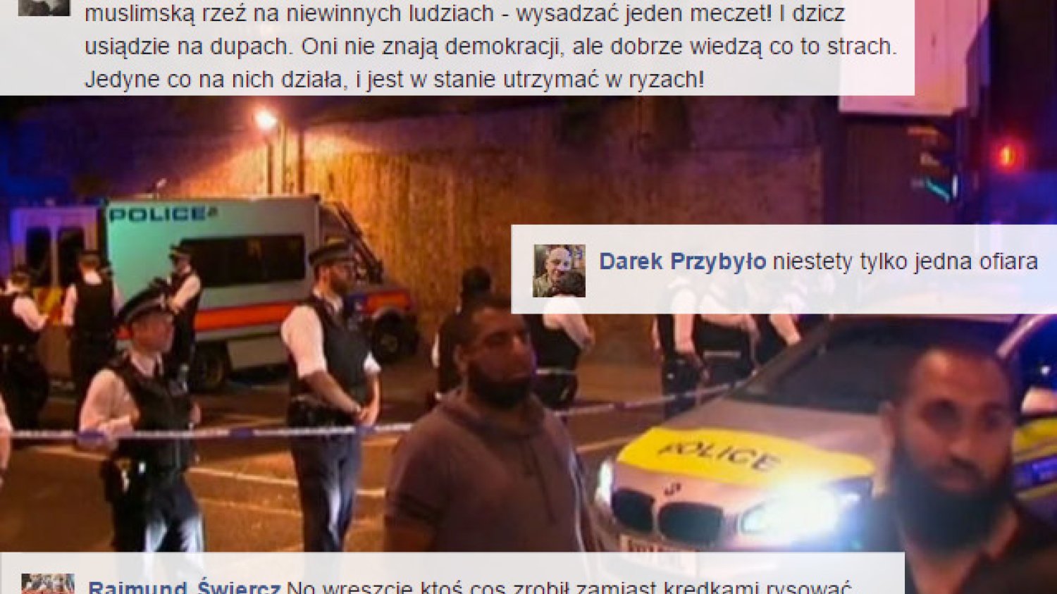To, że ofiarami ostatniego zamachu w Londynie byli muzułmanie wśród Polaków wywołało sympatię dla terrorysty.