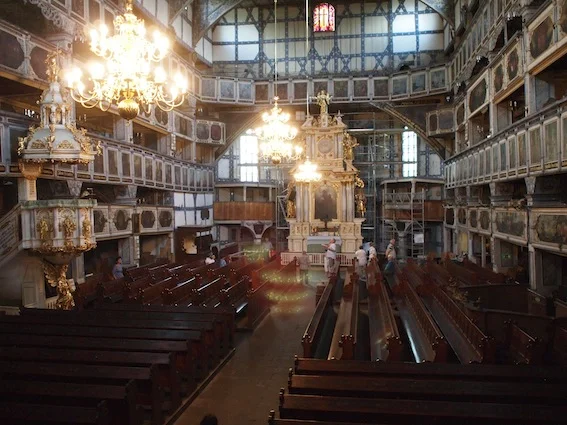 Wnętrze kościoła w Jaworze mogło pomieścić nawet kilka tysięcy wiernych.