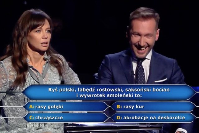 Pytanie za milion w odcinku specjalnym "Milionerów".