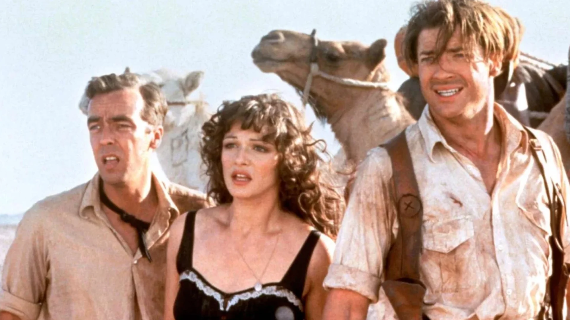 John Hannah, Rachel Weisz i Brendan Fraser w filmie "Mumia"