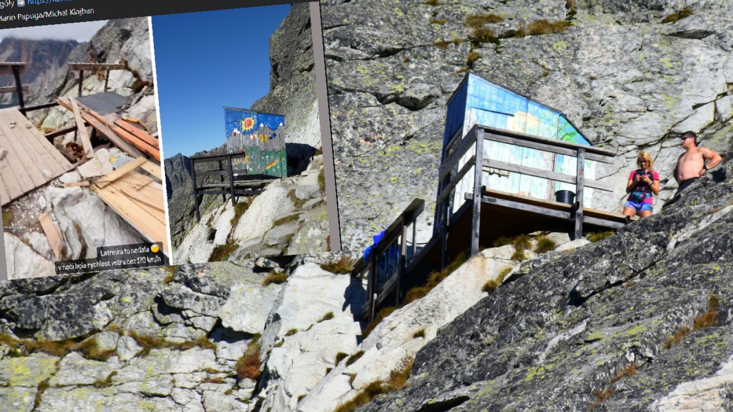 Tatry. Popularna toaleta zdmuchnięta ze szczytu przez wiatr.