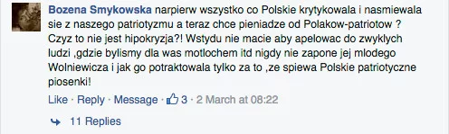 Komentarz do tekstu: "Nazywam się Olga Sipowicz, jestem piosenkarką". Kora prosi o wsparcie - miesięczny koszt leków to 24 tys. zł