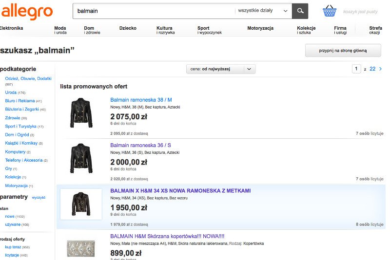 Śmiałeś się z kolejek po ciuchy w H&M? Lepiej zobacz, z jaką przebitką sprzedają je teraz na Allegro