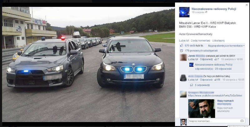 Mają po 200-300 koni mechanicznych, pędzą 250km/h, czyli nieoznakowane radiowozy policji