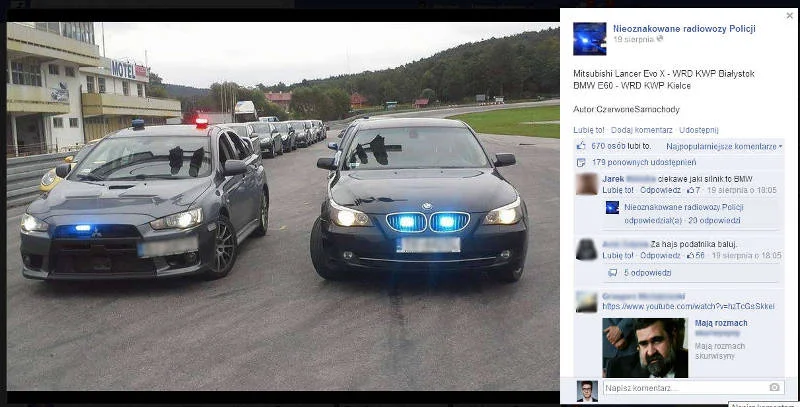 Mają po 200-300 koni mechanicznych, pędzą 250km/h, czyli nieoznakowane radiowozy policji