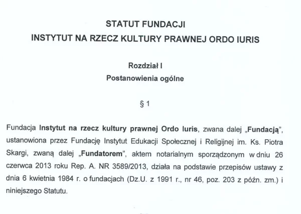 Fundacja im. Piotra Skargi jest założycielem i fundatorem Ordo Iuris.