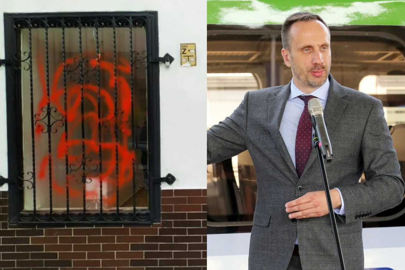 Zniszczone biuro poselskie Janusza Kowalskiego.
