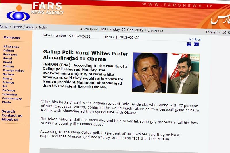 Irańska agencja informacyjna Fars zrobiła informację dnia kopiując tekst satyrycznego portalu The Onion