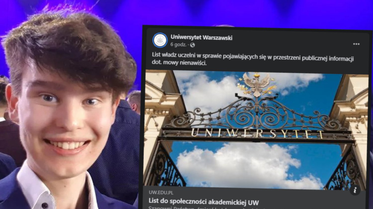 Władze Uniwersytetu Warszawskiego reagują na petycję studentów ws. Oskara Oskara Szafarowicza