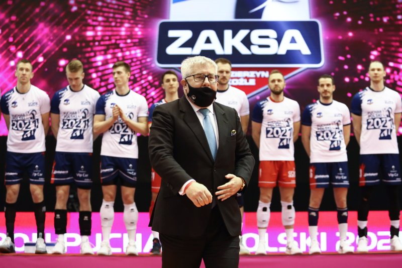 Ryszard Czarnecki podczas finałów Pucharu Polski siatkarzy w Nowej Hucie