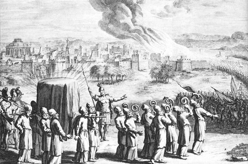 Według "Traktatu Naczyń" Arka Przymierza została ukryta przed Babilończykami (na zdjęciu osiemnastowieczny niemiecki drzeworyt)