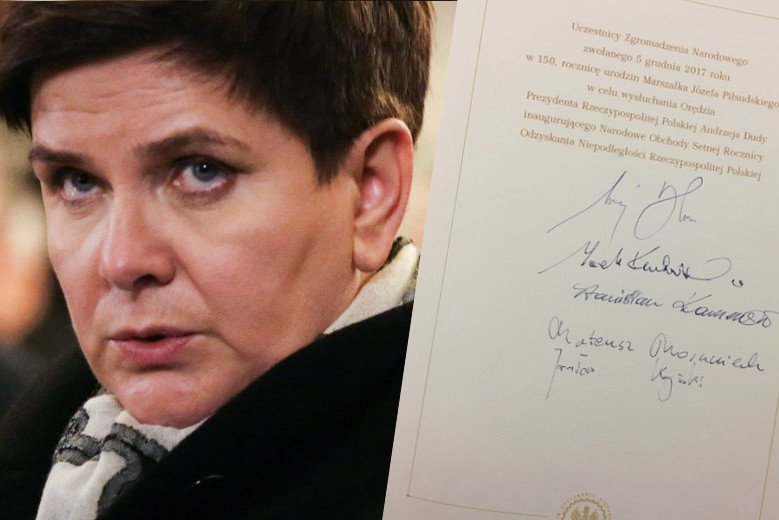 Gdzie jest podpis premier rządu?