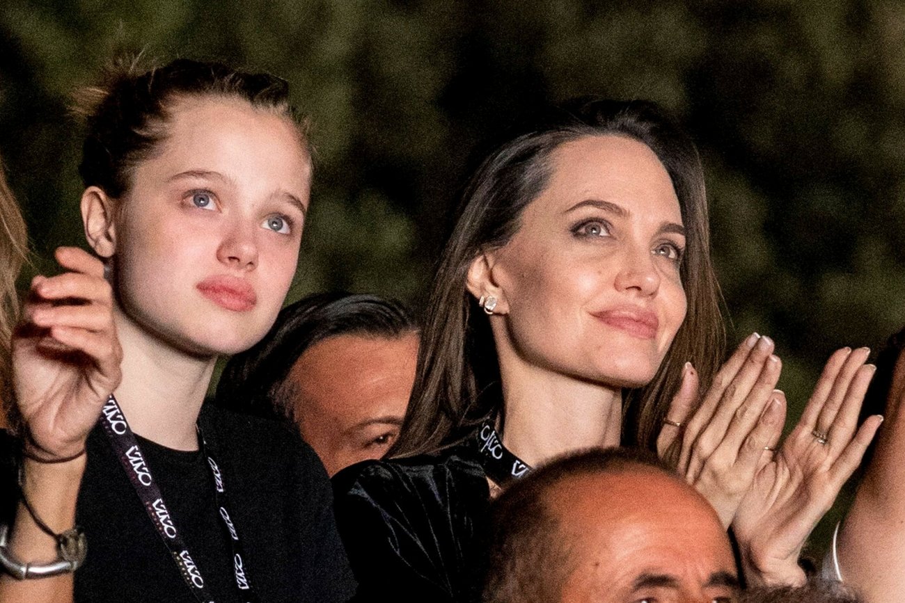 Angelina Jolie razem z Shiloh na koncercie Maneskin w Rzymie.