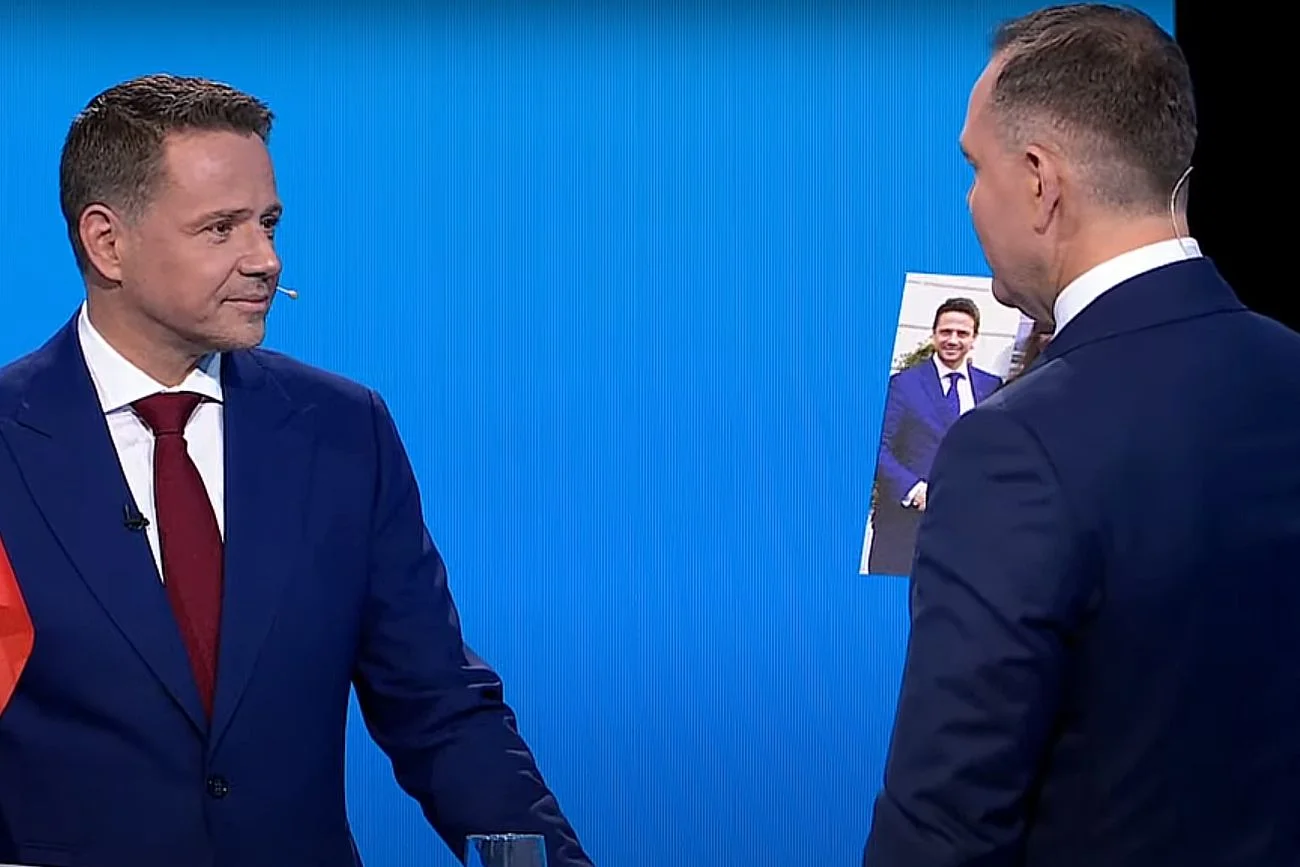 Nawrocki zaatakował Trzaskowskiego zdjęciem z "pedofilem z Targówka"