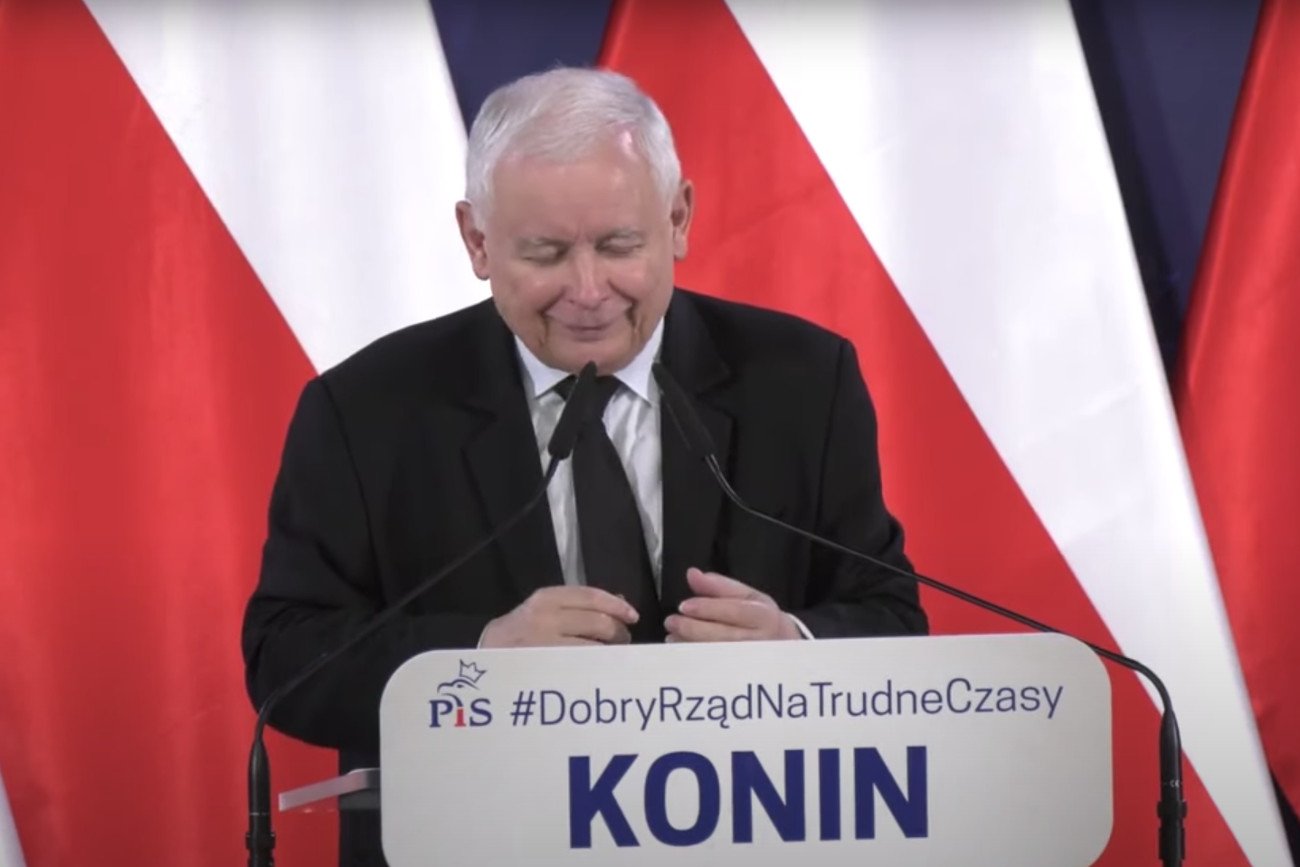 Jarosław Kaczyński na spotkaniu w Koninie
