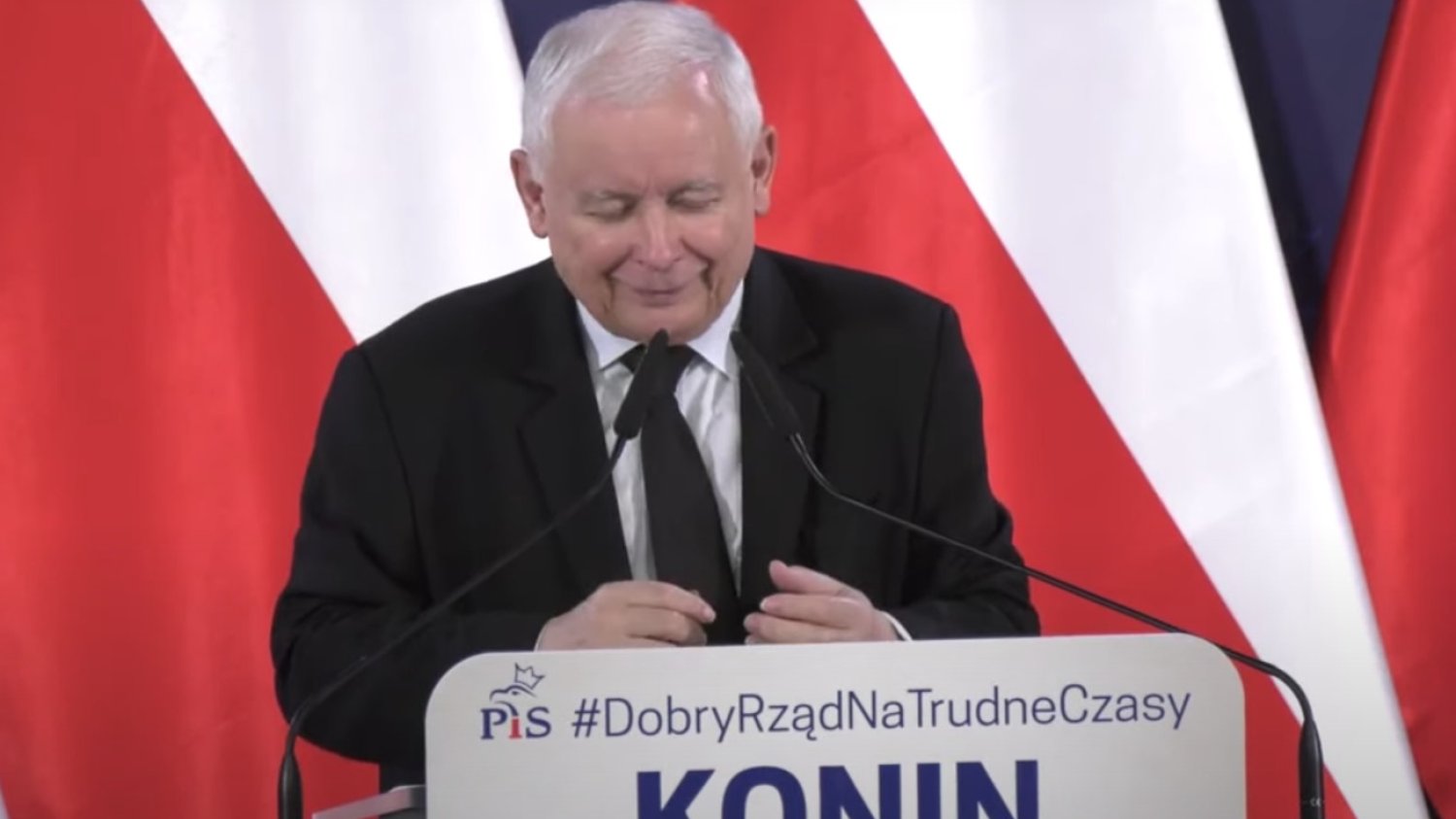 Jarosław Kaczyński na spotkaniu w Koninie