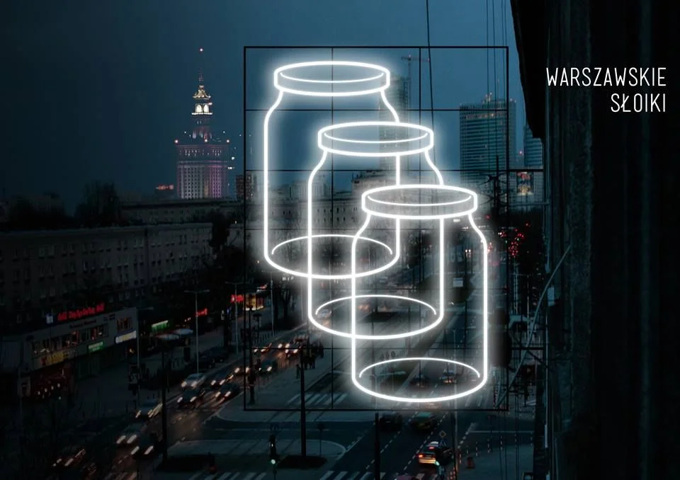Neon "Warszawskie słoiki"