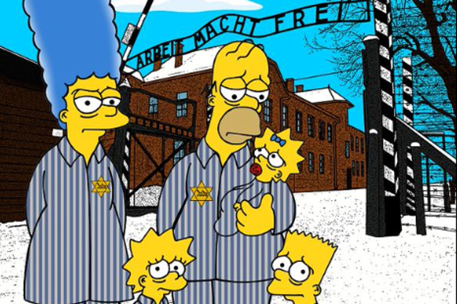 Simpsonowie w obozie koncentracyjnym.