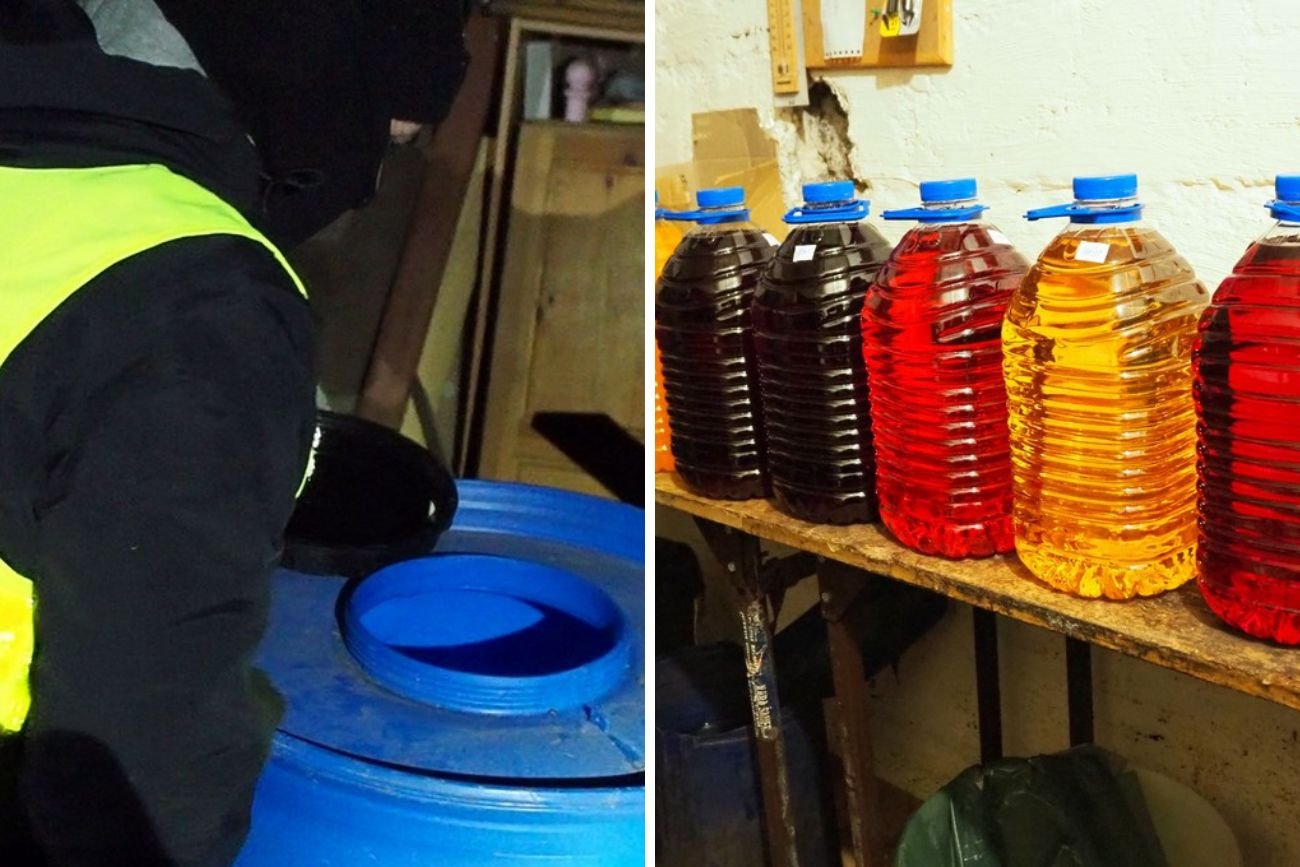 Gmina Gródek pod Białymstokiem. Mundurowi z KAS znaleźli 3 tys. litrów bimbru