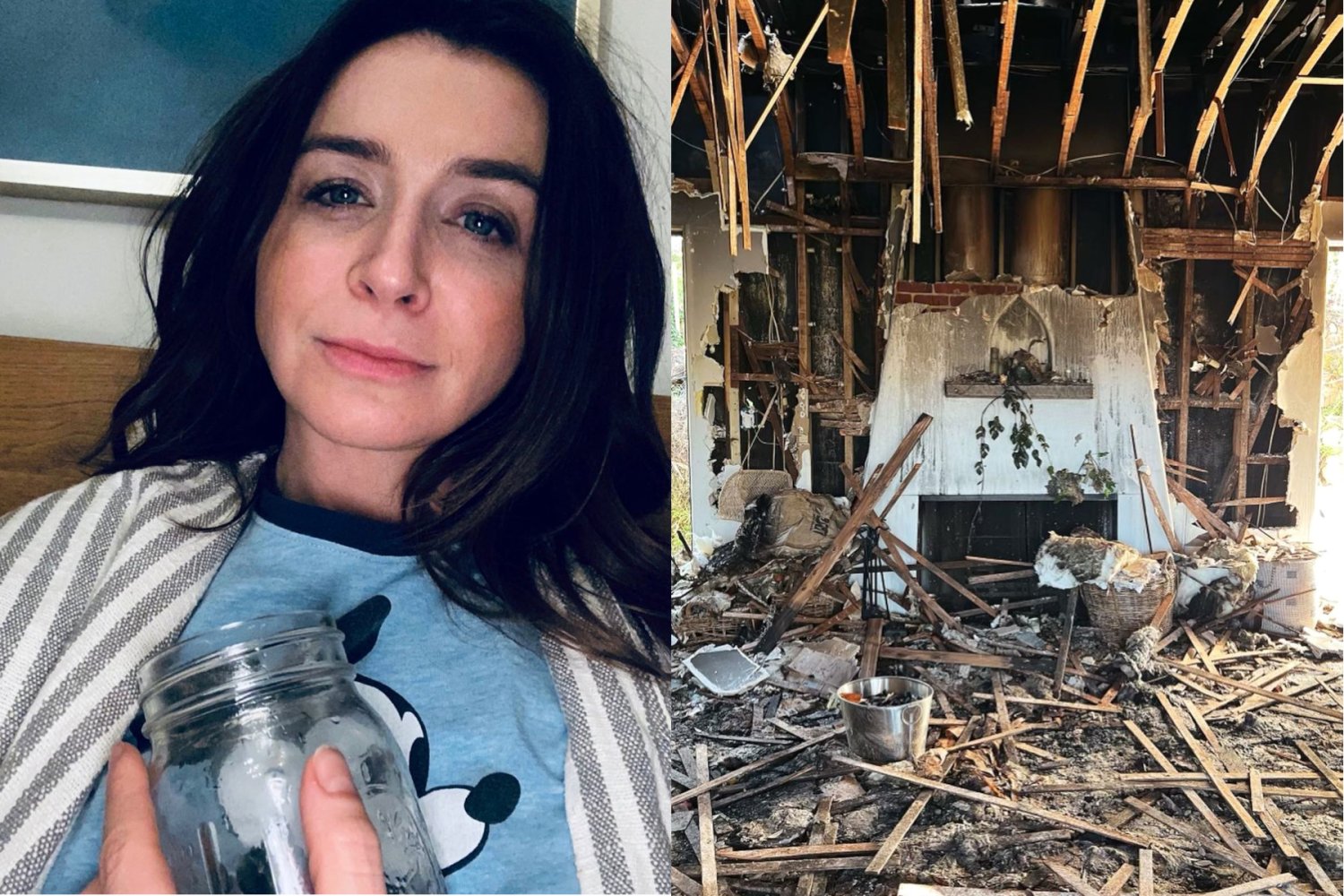 Caterina Scorsone, pożar domu