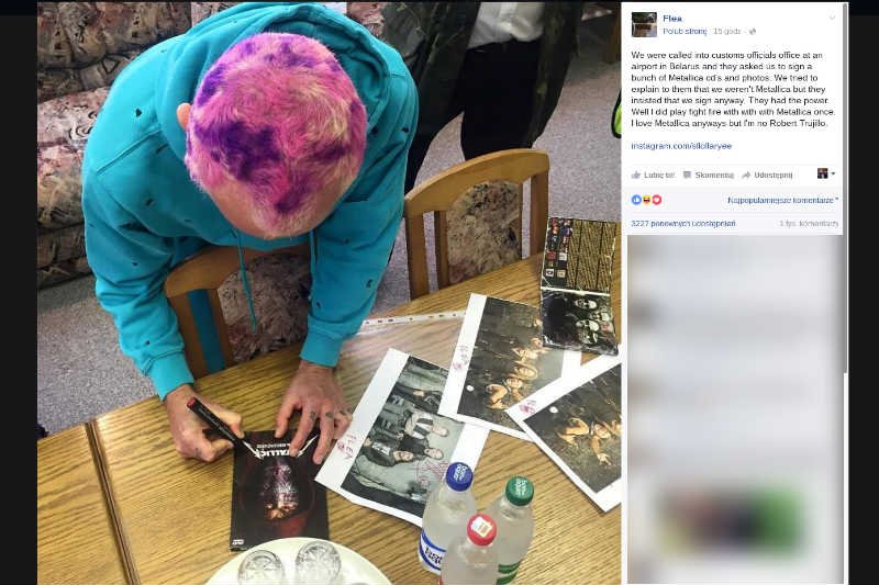 Białoruscy celnicy zmusili muzyków Red Hot Chilli Peppers do podpisania gadżetów... Metalliki.