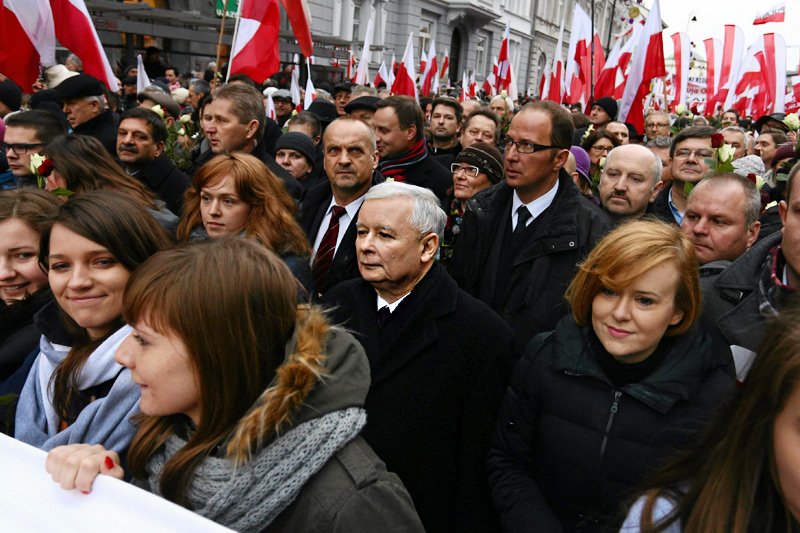 Jarosław Kaczyński na "Marszu w Obronie Demokracji i Wolności Mediów".
